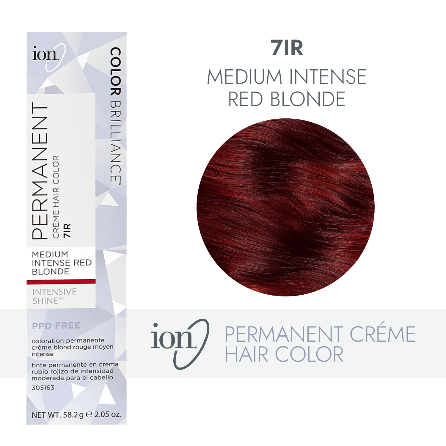 ion Color Brilliance Permanent Creme 7IR Medium Intense Red Blonde