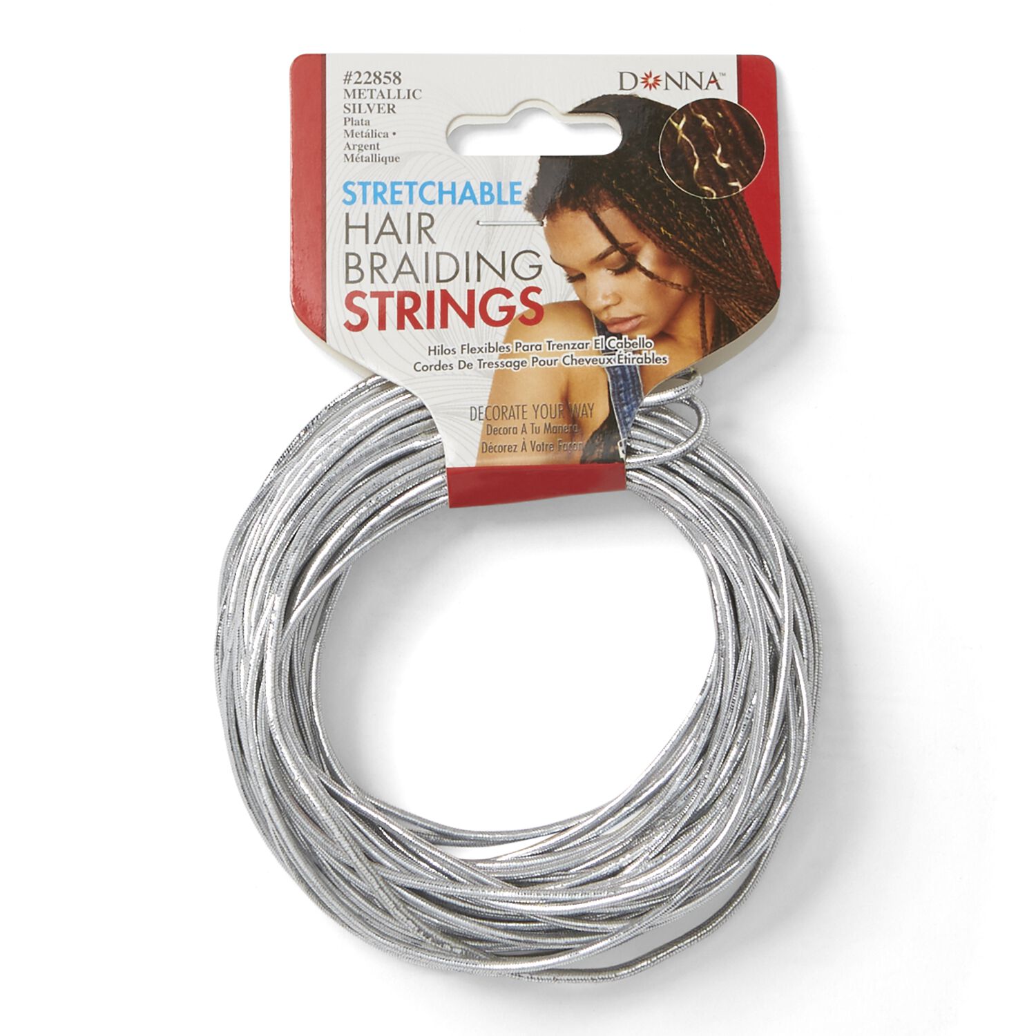 Silver Stretchable Hair Braiding String by Donna | Hair ...