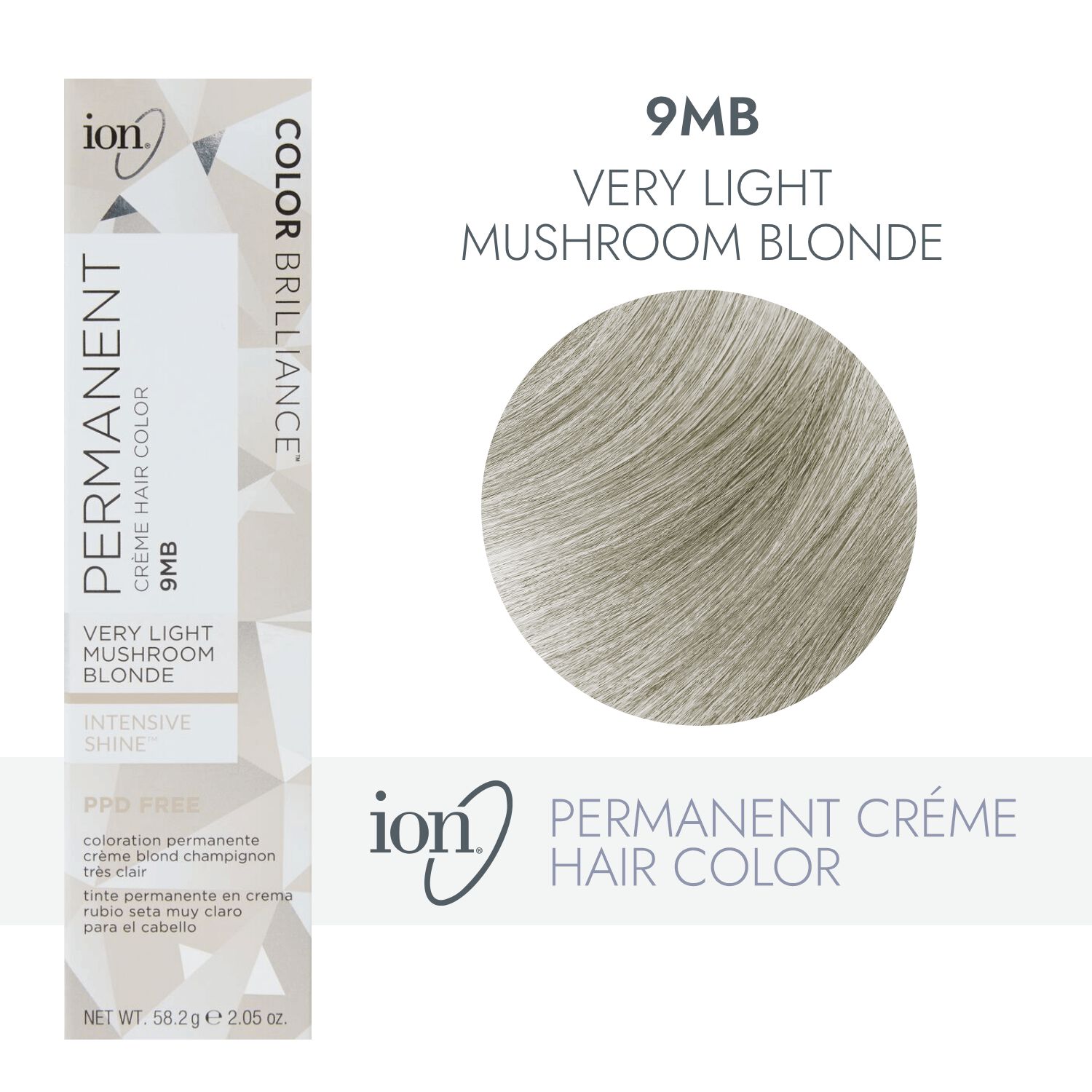 ion 9MB Very Light Mushroom Blonde Permanent Creme Hair Color by Color