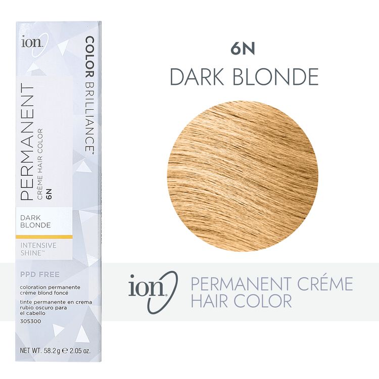 Buurt Knipperen Bij Ion 6N Dark Blonde Permanent Creme Hair Color by Color Brilliance |  Permanent Hair Color | Sally Beauty