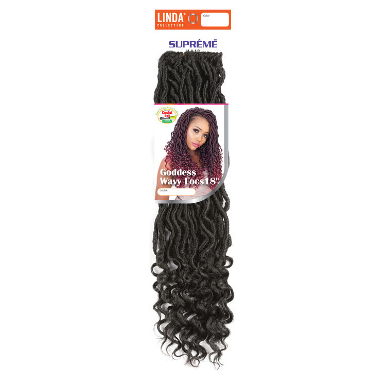 Supreme Hair Goddess Wavy Faux Locs 18 Inch Crochet Hair Jet Black Crochet Hair Sally Beauty