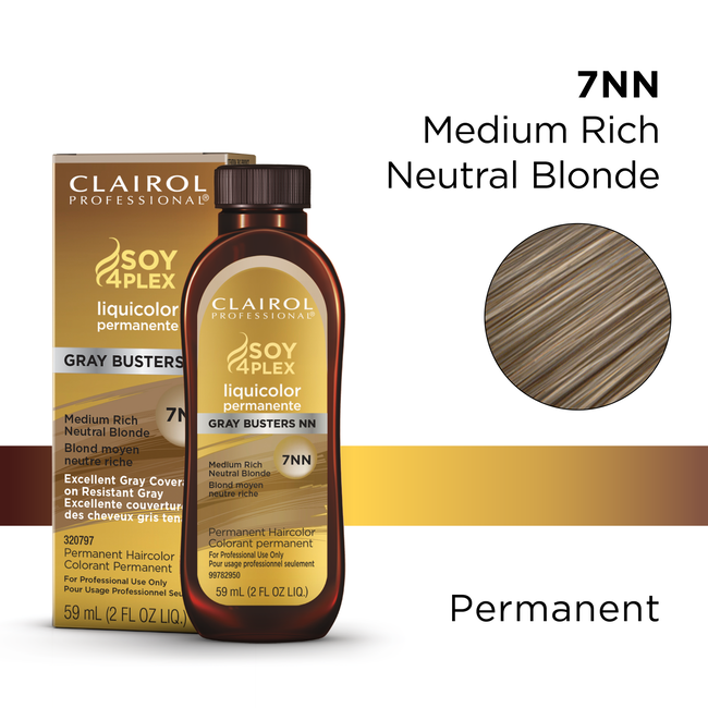 Clairol Professional 7nn Medium Rich Neutral Blonde Liquicolor Permanent Hair Color By Soy4plex 