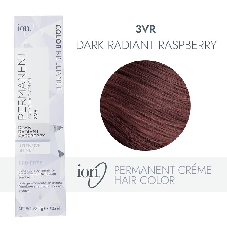 Ion 3VR Dark Radiant Raspberry Permanent Creme Hair Color ...