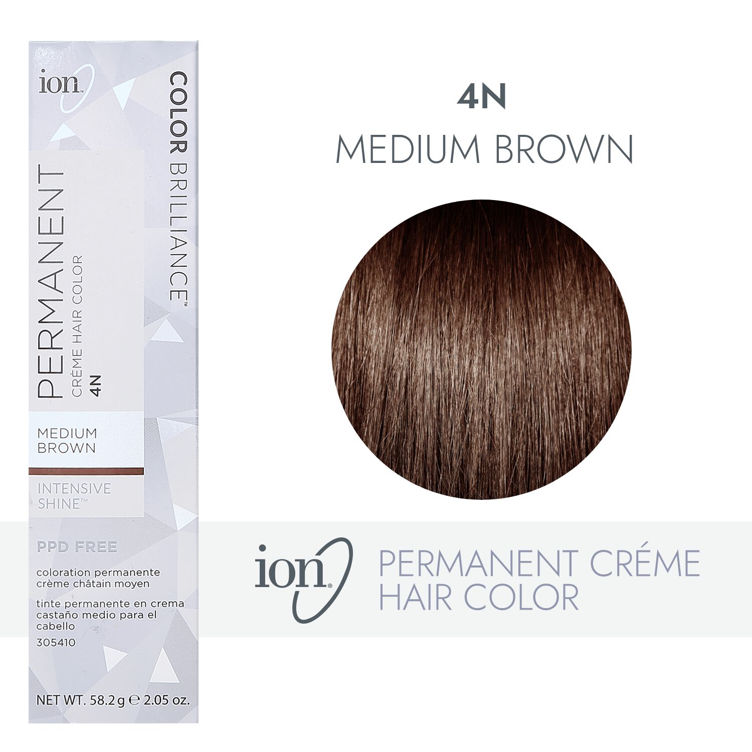 Ion 4n Medium Brown Permanent Creme Hair Color By Color Brilliance Permanent Hair Color 