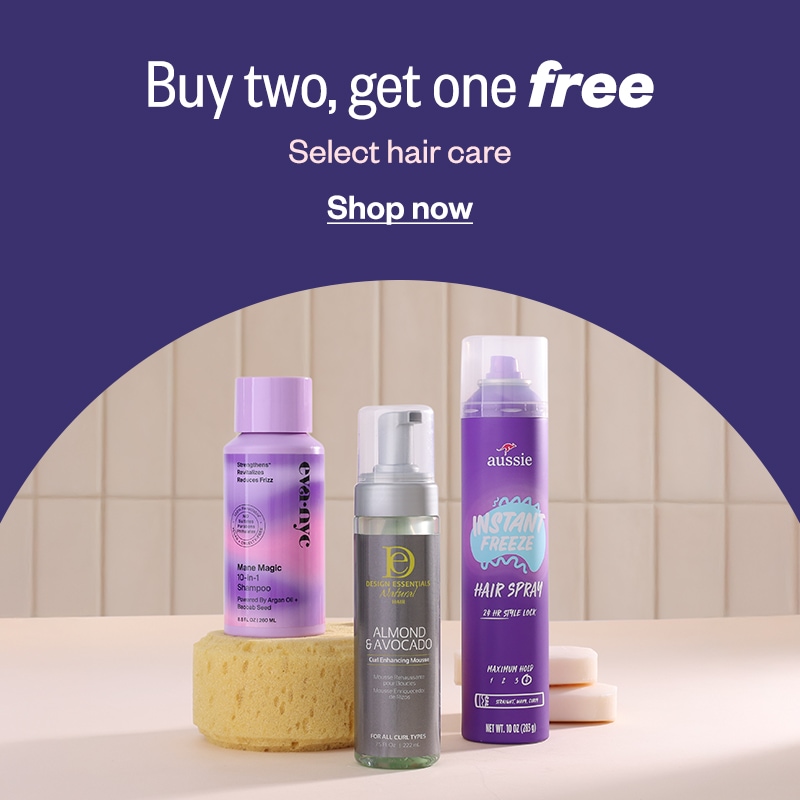 Buy Two Get One Free on Select Hair Care. Shop now.