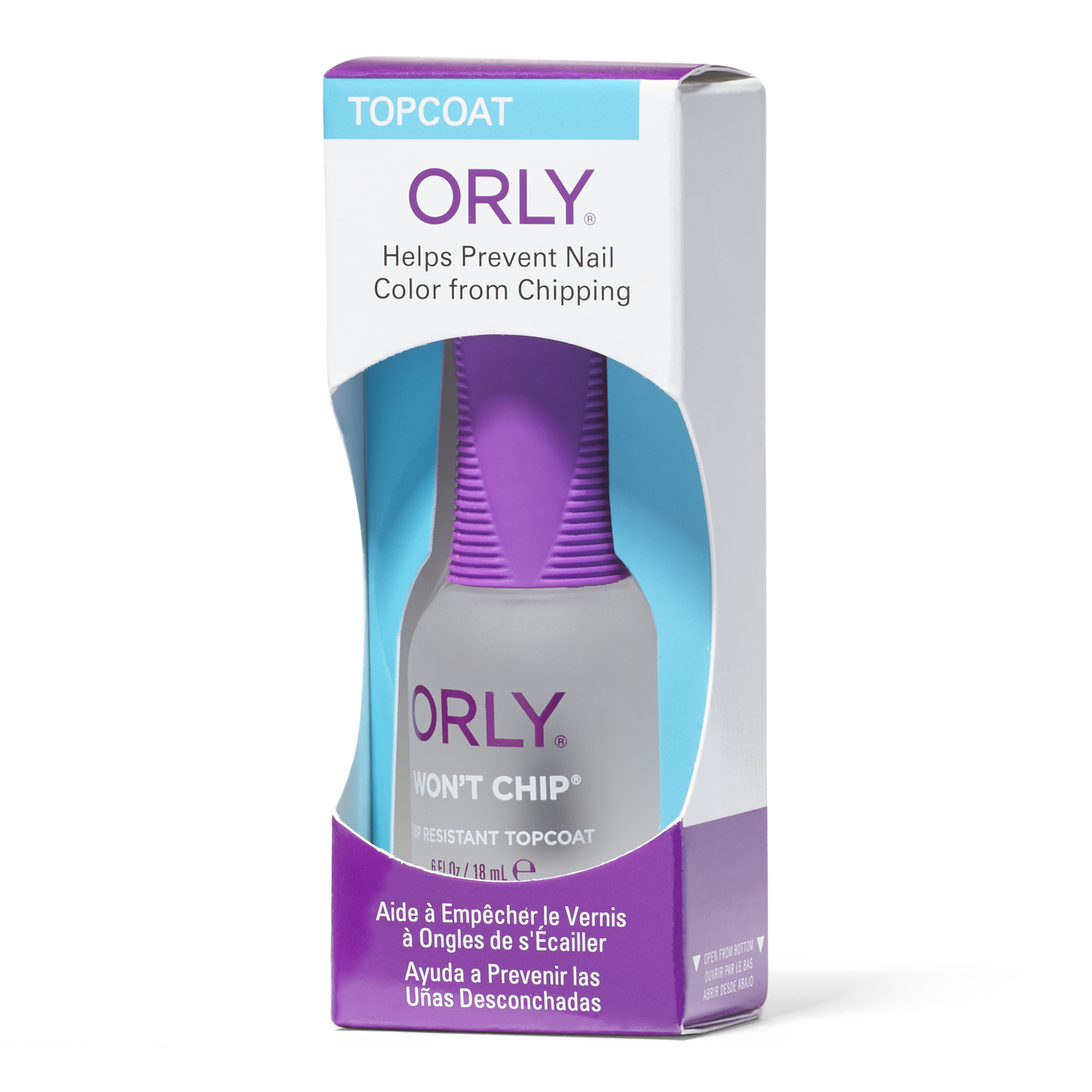 Orly Won't Chip Nail Lacquer, Topcoat - 0.6 fl oz / 18 mL e