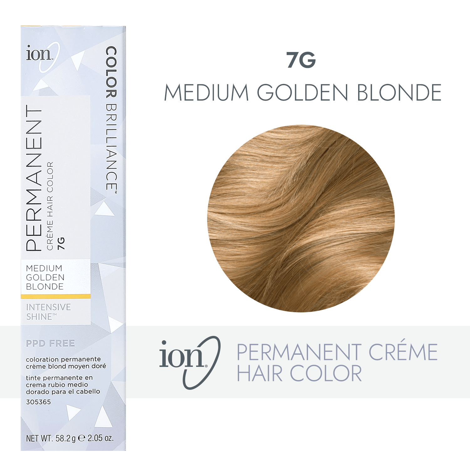 Ion 7g Medium Golden Blonde Permanent Creme Hair Color 7g Medium