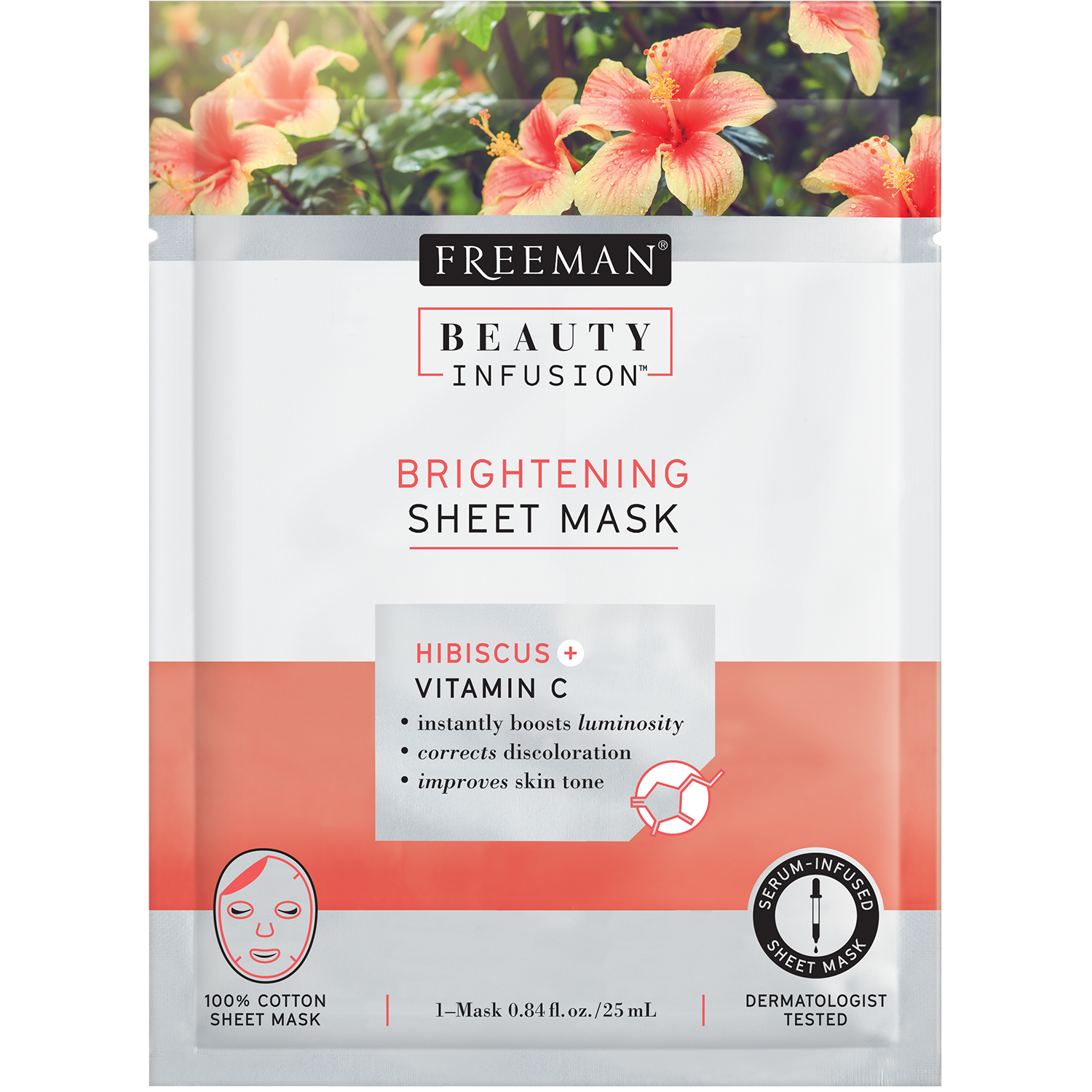 Freeman Beauty Infusion Brightening Hibiscus & Vitamin C Sheet Mask