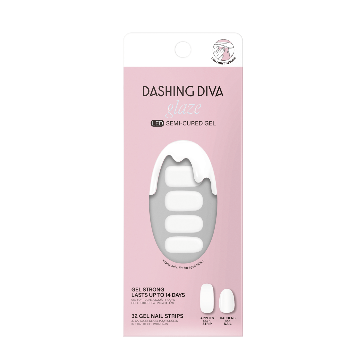 Dashing Diva White Syrup Semi Cured Color Gel Strips Press On