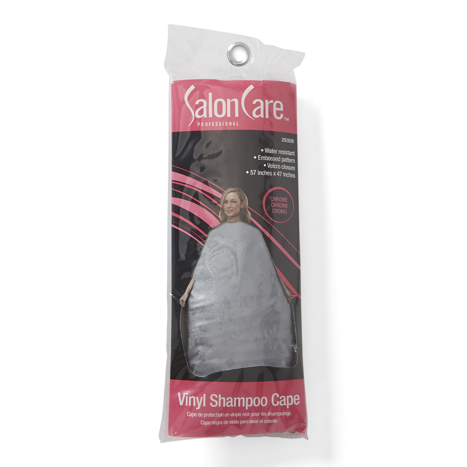 Salon Care Chrome Print Vinyl Shampoo Cape